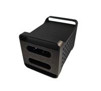 Porta SSD para Samsung T9 Impreso en 3D, Caja de Almacenamiento Segura Negra Mate con Cubierta Deslizante, Rejillas de Ventilación y Ranura para Cable Tipo-C | Base Organizadora (Dos Ranuras)