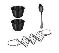 Porta Taco - Porta burrito con taza y cuchara para salsa, porta conchas Taco de acero inoxidable | Apto para lavavajillas, resistente al calor para tacos para restaurantes fiestas