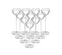 Porta tarjetas con foto y número de mesa, Portanúmeros de mesa Forma redonda corazón y estrella Multicolor 10 o 20 piezas(Heart-Silver,10pcs)