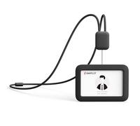 Porta Tarjetas de ID Premium Retráctil con Cordón, Hebilla de Seguridad, Porta Tarjetas de ID Horizontal de Silicona Suave para Oficina, Estudiantes, Enfermera(Negro)