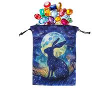 Porta tarjetas de tarot genérico - Bolsa portátil con cordón de ajuste, 13 x 18 cm | Organizador para runas, dados, joyas, cristales, piedras preciosas, estuche práctico para accesorios de tarot