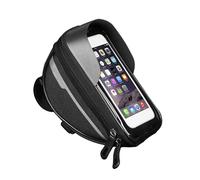 Porta Teléfono Bicicleta Bolsa Impermeable Para Bicicleta Soporte Manillar Tubo Dirección Delantero Funda Para Pantalla Táctil Bolsas Ciclismo Para Teléfono Móvil Y Soporte Móvil Moto(Black)
