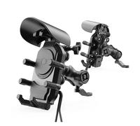 Porta Teléfono Bicicleta Soporte Carga Rápida 15 W Inalámbrico A Prueba Golpes Manillar Teléfono Inteligente Antirrobo Para Bicicleta Resistente Al Agua Soporte Móvil Moto(Wireless Charger M)