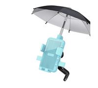 Porta Teléfono Bicicleta Soporte Para Teléfono Móvil Motocicleta Paraguas Parasol Impermeable Soporte Para Espejo Retrovisor Para Vehículo Eléctrico Exterior Soporte Móvil Moto(Blue with Umbrella)