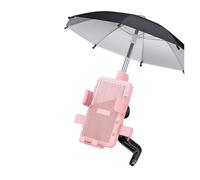 Porta Teléfono Bicicleta Soporte Para Teléfono Móvil Motocicleta Paraguas Parasol Impermeable Soporte Para Espejo Retrovisor Para Vehículo Eléctrico Exterior Soporte Móvil Moto(Pink with Umbrella)