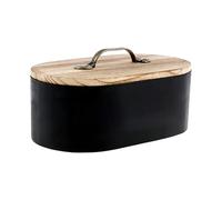 Porta toallas para baño - de almacenamiento de madera de 15 cm con tapa, organizador decorativo, contenedor higiénico compacto | Elegante recipiente de cosméticos para medicamentos con horquilla