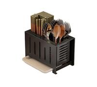 Porta Utensilios Soporte for utensilios de cocina Organizador cubiertos acero inoxidable Estante for que ahorra espacio Soporte Cubiertos(Negro)