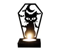 Porta Velas para Halloween - Portavelas Que Proyecta Sombras | Centro De Mesa De Hierro Artístico con Motivo De Bruja para Salón Comedor Habitación Dormitorio
