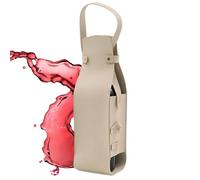 Porta Vino 1 Botella,Bolsa De Vino De Cuero,Estuche de transporte para vino de cuero PU - Portador de vino reutilizable con asa, bolsa de vino de viaje, portabotellas de licor para botella estándar de