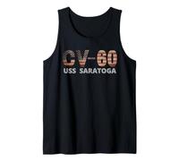 Portaaviones CV-60 USS Saratoga Vintage Amerivan Flag Camiseta sin Mangas