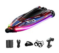 Portaaviones RC para piscina y lago, 2,4 GHz, barco de guerra teledirigido con función de pulverización de cañón de agua, barco militar eléctrico impermeable con motor doble, velocidad alta/baja
