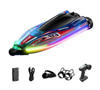Portaaviones RC para piscina y lago, 2,4 GHz, barco de guerra teledirigido con función de pulverización de cañón de agua, barco militar eléctrico impermeable con motor doble, velocidad alta/baja