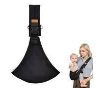 Portabebe fisiológico, negro bufanda de transporte para bebé, transpirable y cómodo, bufanda de transporte recién nacido, soporte para niños ajustable, para recién nacidos y niños de hasta 15 kg