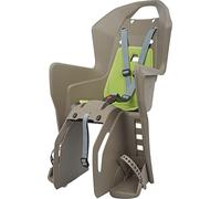 POLISPORT 8631500014 - Silla Trasera KOOLAH CFS para Bicicleta con Ruedas de 26'' a 29'' Apta para niños con un Peso de 9 a 22Kg con Anclaje en el portaequipajes en Color Marrón/Verde