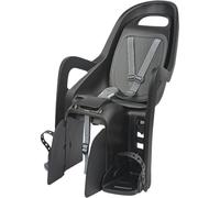 POLISPORT 8406100001 - Silla Trasera ecologica Groovy CFS para Bicicleta con Ruedas de 26'' a 29'' Apta para niños con un Peso de 9 a 22Kg con Anclaje en el portaequipajes en Color Negro/Gris Oscuro
