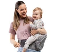 Portabebés con Asiento Plegable Beco - Mochila Portabebé 4 en 1 Fácil de Usar con Diseño Compacto para Recién Nacido a 36 Meses (3,2-14,9 kg) (Gris)
