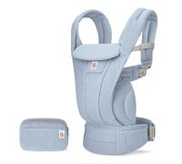 Portabebés Ergobaby Omni Deluxe todo en uno para recién nacidos desde el nacimiento hasta los 20 kg, ergonómico portabebés de malla de 4 posiciones portabebés de espalda, Serene Blue
