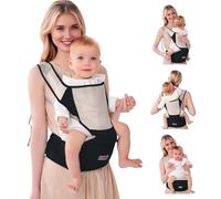 Portabebés ergonómico con correa ajustable - 6 en 1 portabebés recién nacidos, malla transpirable para verano, compacto para viajes y aventuras al aire libre, ideal para bebés de 0 a 3 años