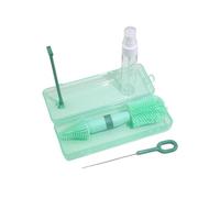 Portabebés Exfoliante Set Chupete y Botella de Leche Cepillo de Paja Característica Estante de Drenaje Caja de Almacenamiento Doble Cabezas