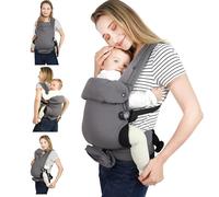Portabebés mejorado para recién nacidos a niños pequeños, estructura ergonómica, transpirable, cómoda y estable, con bolsa para teléfono celular, bolsa para biberón, funda resistente al viento, manos