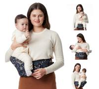 Portabebés Momcozy - Cinturón Ajustable con Protector de Vientre 3D Original, Portabebés Ergonómico con Varios Bolsillos para Recién Nacidos y Niños Pequeños hasta 45lbs (Cielo estrellado, Mediano)