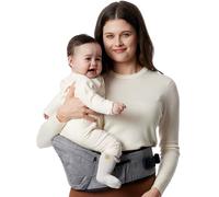 Portabebés Momcozy - Cinturón Ajustable con Protector de Vientre 3D Original, Portabebés Ergonómico con Varios Bolsillos para Recién Nacidos y Niños Pequeños hasta 45lbs (Gris, Mediano)