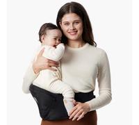 Portabebés Momcozy - Cinturón Ajustable con Protector de Vientre 3D Original, Portabebés Ergonómico con Varios Bolsillos para Recién Nacidos y Niños Pequeños hasta 45lbs (Negro, Grande)