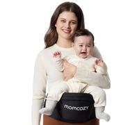 Portabebés Momcozy - Cinturón Ajustable con Protector de Vientre 3D Original, Portabebés Ergonómico con Varios Bolsillos para Recién Nacidos y Niños Pequeños hasta 45lbs (Negro, Mediano)
