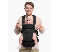 Portabebés Momcozy Move2Fit con asiento ergonómico | Color: Negro