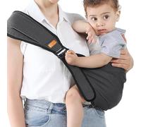 Portabebés portátil Infantino suave con correas ajustables y cómodas para el hombro, portabebés acogedor para recién nacidos y niños pequeños (negro)