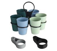 Portabebidas de 2 piezas con asa, portabebidas plegable, portacafé portátil, portavasos, portacafé, portabebidas, playa, portavasos plegable con asa para tazas, festival, deportes, vacaciones, llevar.