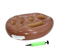 Portabebidas Flotantes Para Piscina - Bandeja De Bebidas Inflable De 9 Agujeros Con Bomba | Organizador De Bebidas Plegables | 27.56x19.69 En | Bar Flotador Para Piscina, Playa, Bañera, Lago