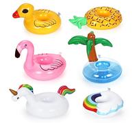 Portabebidas Piscina, 6 Piezas Flotador Portavasos, Portavaso Hinchable Piña Flamingo, Juguetes Inflables para Piscina,Verano,Fiesta en la Playa