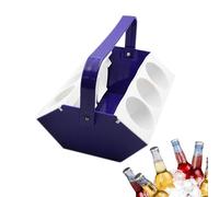 Portabebidas portátil - Soporte para bebidas con 6 compartimentos, asa de transporte ligera, organizador de cerveza con compartimento para hielo | Soporte aislado para bebidas para viajes, camping