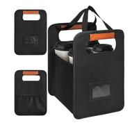 Portabebidas reutilizable - Soporte plegable para tazas de café de 4 tazas, divisor ajustable, barra para bebidas para viajes en coche, picnics, aviones, oficina, aula, familias, deportes al aire