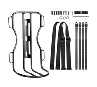 Portabicicletas con cesta portaequipaje, tenedor de bicicleta, diseño de suspensión de aluminio, 200 g, carga 3000 g, correas de nailon regulables, protección de botellas de montaña, carreteras