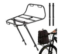 Portabicicletas delantero - Soporte ajustable de aluminio para almacenamiento | con correas portaequipajes para bicicleta | para ciclismo en la calle en el interior al aparcar en y en la pared