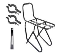 Portabicicletas frontal de 15 kg de capacidad para bicicletas de montaña, portaequipajes de acero, portaequipajes de viaje, estante de montaje frontal