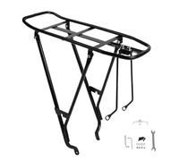 Portabicicletas trasero, soporte de equipaje de acero, soporte de marco ampliado y carga segura, diseño de montaje estable y fiabilidad de uso diario para ciclistas que viajan
