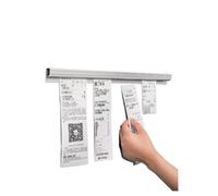 Portabilletes, sujetador de pedidos, soporte, ticket de pared, recibo de catering, recibos autoadhesivos, pestaña de aleación de aluminio, riel, tira de billetes(20x3.2x1.8cm)