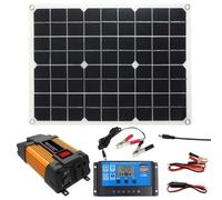 Portable 12V Solar, Panel Kit 30A, Solar Charge Controller, Kit | Ergonomic Monocrystalline Solar, Panel Inverter Multiuse, for RV Trailer, Camper Marine Off-Grid, Room Restaurant
