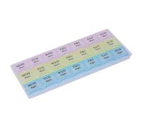 Portable 28 Grids Pills Box Holder Tablet Pill Case Storage Organizer Care Tool Rainbow Color with PU Bag(D)