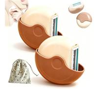 Portable 3-Layer Hair Shaver with Rotating Cover, Women's Wet & Dry Travel Razor 3 Pack, Triple Blade Hair Remover for Legs, Underarms, Face & Bikini, Compact for Purse, Gym & Travel (2pcs)
