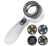 Portable 30x Magnifier With 4 Color LED Lighting Rechargeable For Antique Stamps Coin Inspection Professional Antique Authentication Magnifier