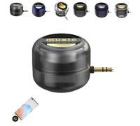 Portable 5X Speaker Amplifier - Plug & Play Cell Phone Audio Booster with 3.5mm/Type-C Input, Rechargeable, Compact Design for Enhanced Sound (Black,3.5mm)