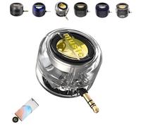 Portable 5X Speaker Amplifier - Plug & Play Cell Phone Audio Booster with 3.5mm/Type-C Input, Rechargeable, Compact Design for Enhanced Sound (Transparent,3.5mm)