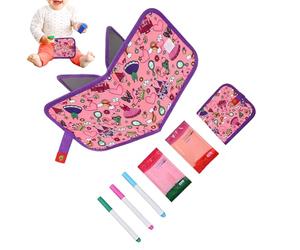 Portable Activity Book, Educational Coloring Set, Versatile with Zipper Feature, Reusable Whiteboard Folder, Lightweight Design with Sturdy Build, Travel Toy for and Kids