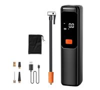 Portable Air Compressor | 5.5x5.5x21.8cm Small Auto Tire Pump With Pressure Gauge,Easy Transport For Scooters Trucks Pickups Automotive Motorbike Motorcycles Mattresses Inflatables Sedans Balls
