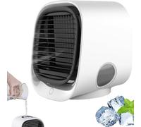 Portable Air Conditioner, Portable Fan, Air Cooler with Night Light Function, Mini Ac Unit for Bedroom, Office and Camping, 3 Speed Settings, Instant Cooling in 90 Seconds (WHITE)