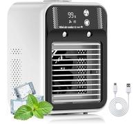 Portable air Conditioner, Recargable Enfriador de Aire, Ventilador de 500 ml, 2 Vientos, 2 Funciones de Pulverización, para Dormitorios,Oficinas,Coches
